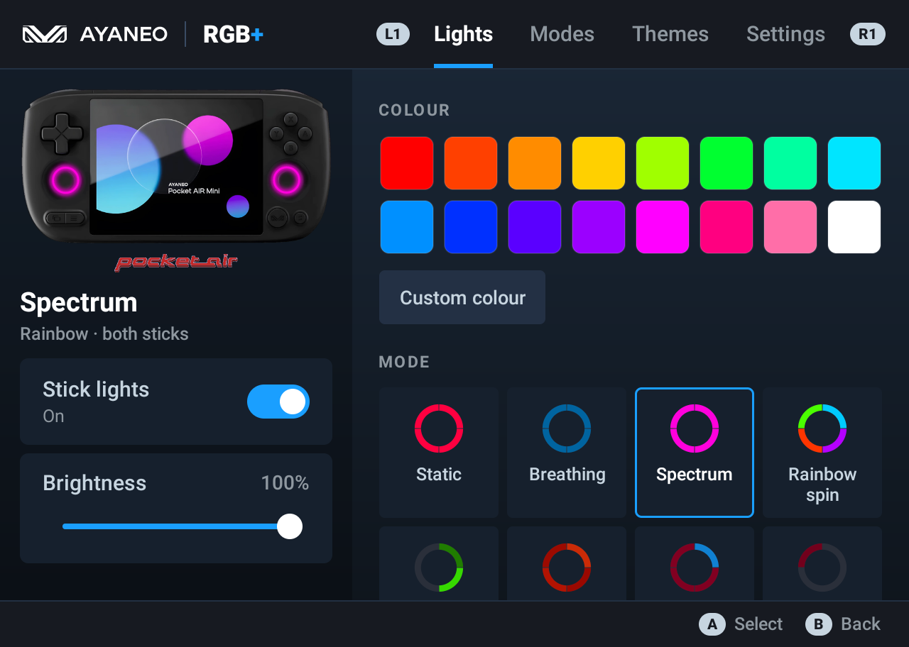 AYANEO RGB Control on the Pocket Air Mini