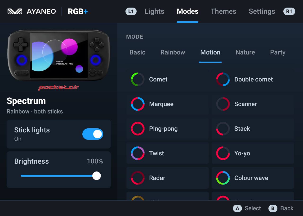 Motion effects