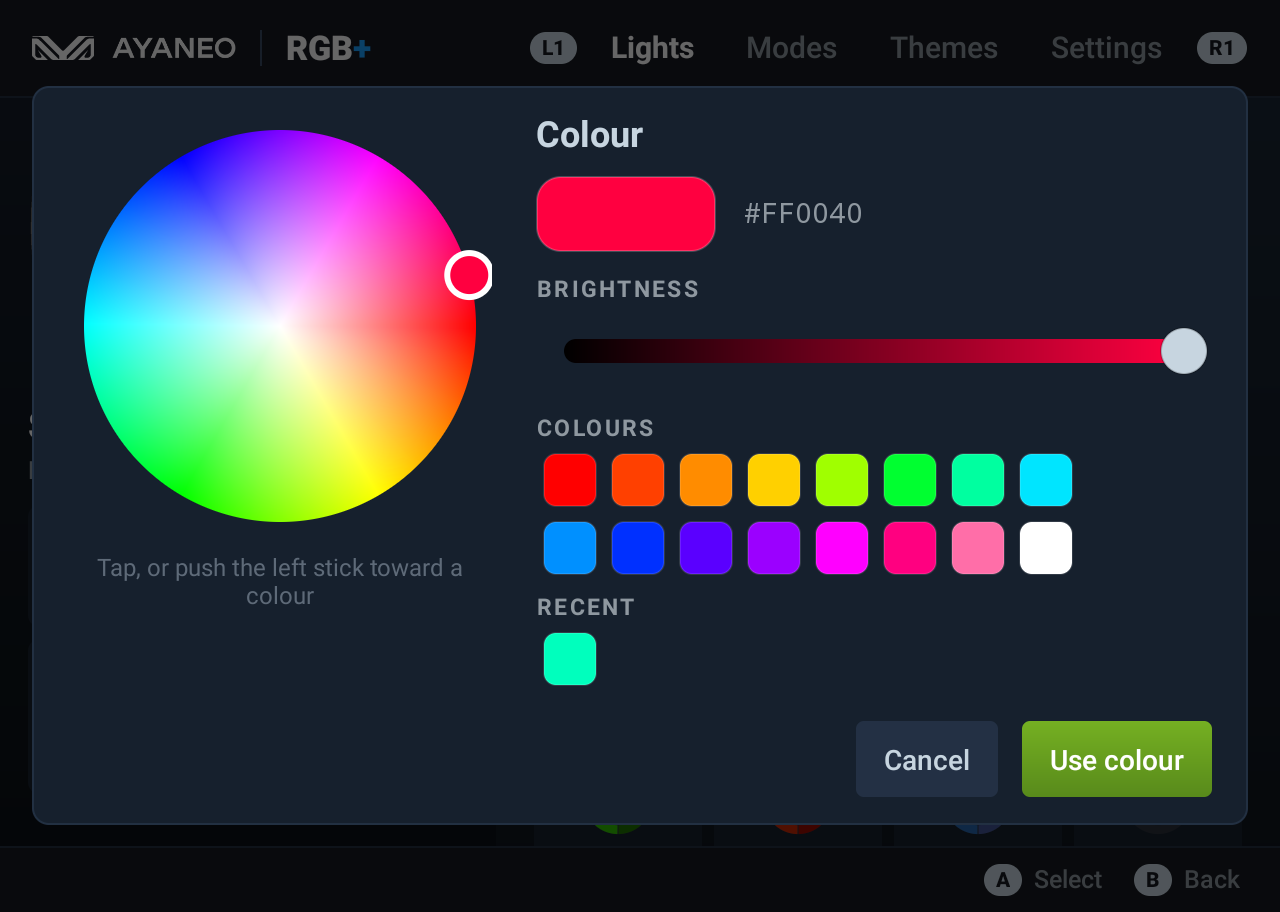 Colour wheel picker